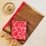 Golden Brown Pure Handloom Tissue Silk Saree