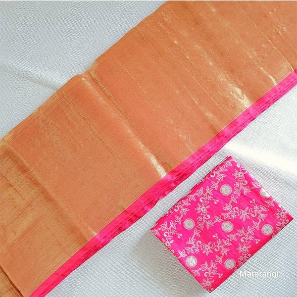 Saree 02 Golden Pure Handloom Tissue Silk Saree