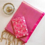 Pink Pure Handloom Tissue Silk Saree - 1000280