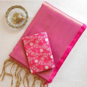 Pink Pure Handloom Tissue Silk Saree - 1000280