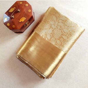 Golden Brocade Tissue Silk Saree - 1000578