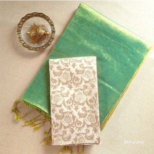 Green Pure Handloom Tissue Silk Saree - 1000279