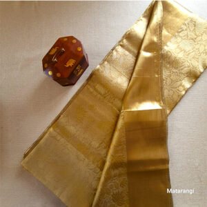 Golden Brocade Tissue Silk Saree - 1000578