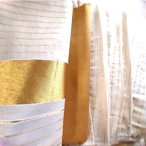 Saree3 Golden Tissue Striped Dhavani – 1000172