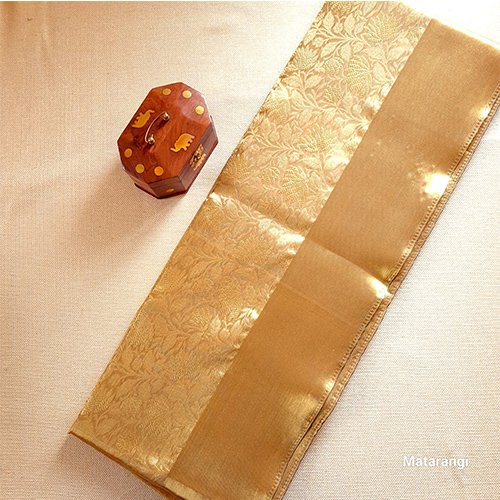 Saree4 Golden Brocade Tissue Silk Saree - 1000578