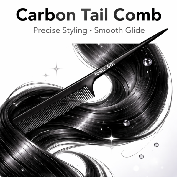 toni & guy carbon tail comb – precise styling, smooth glide