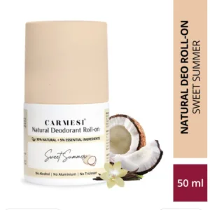 carmesi natural deodorant roll on sweet summer 50ml