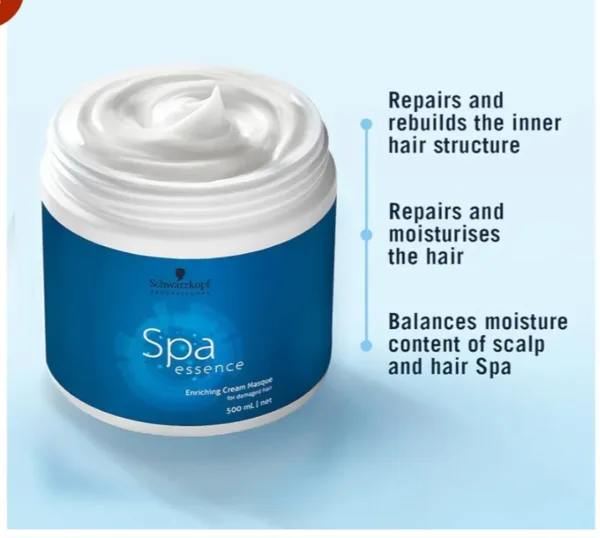 schwarzkopf professional spa essence hair masque 450ml