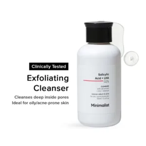 minimalist salicylic acid + lha 02% cleanser 100ml