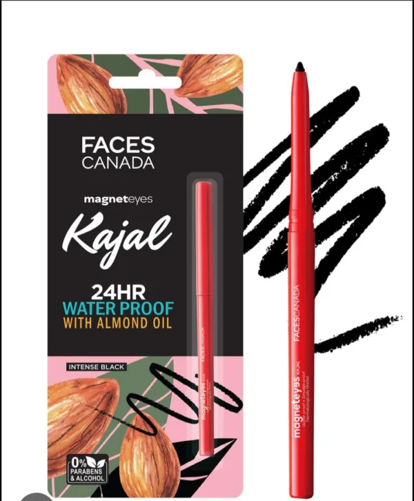 faces canada magnet eyes kajal 24hr waterproof with almond oil intense black 0.35g