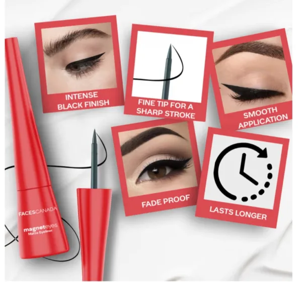 faces canada magneteyes matte eyeliner intense black 4.5ml