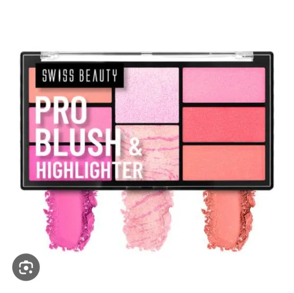 swiss beauty pro blush & highlighter palate 18g