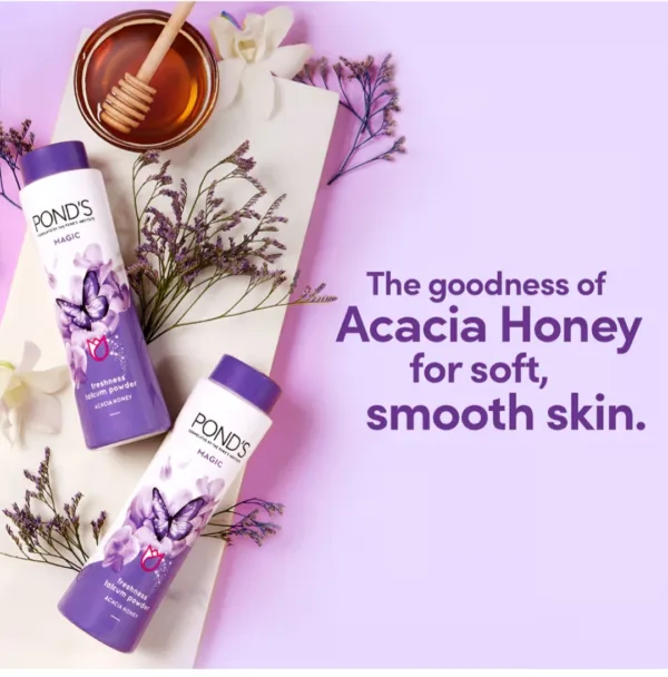 pond's magic freshness talcum powder acacia honey 50g