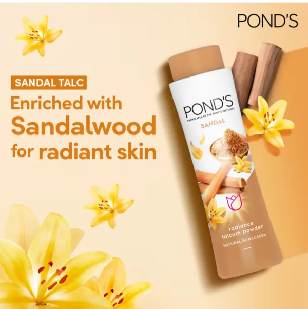 pond's sandal radiance talcum powder natural sunscreen 100g pond's sandal radiance talcum powder natural sunscreen 100g