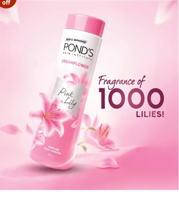 pond's dreamflower fragrant talcum powder pinklily 100g