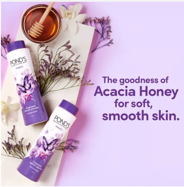 pond's magic freshness talc powder acacia honey 100g
