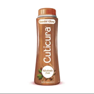 cuticura sandal glow talcum powder with sunscreen 100g
