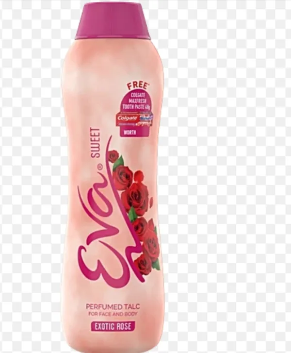 eva exotic rose perfumed talc for face and body 50g