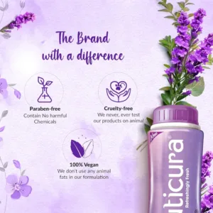 cuticura lavender mist talcum powder with sunscreen 50g