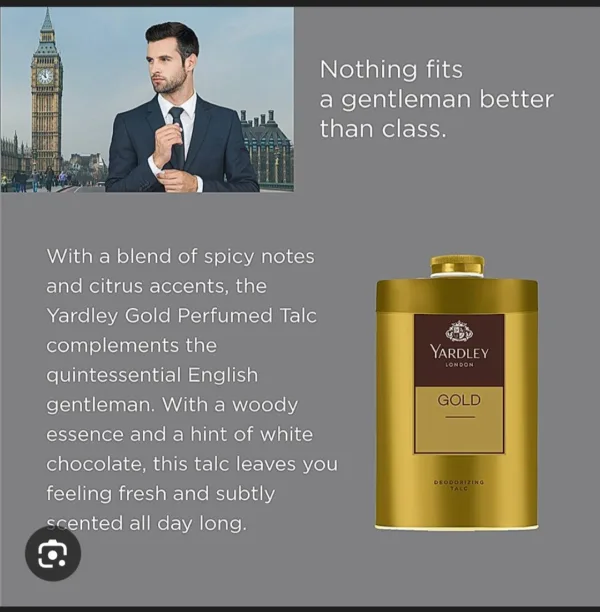 yardley london gold deodorizing talc 50g yardley london gold deodorizing talc 50g