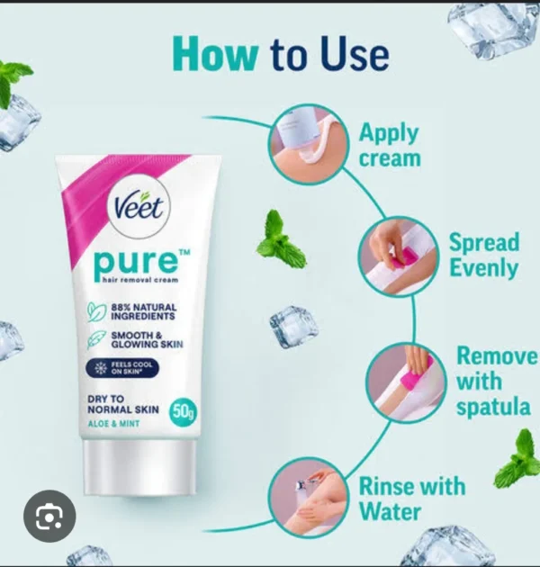 veet pure hair removal cream organic alovera sensitive skin 30g