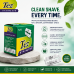Tez Stainless 50N Blades for Smooth Shaving 1 Tez STAINLESS 50N Blades – Sharp Stainless Steel Razor Blades