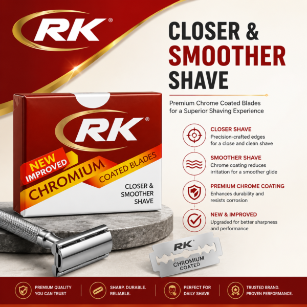 RK Chromium Coated Blades 50N for Smooth Shaving