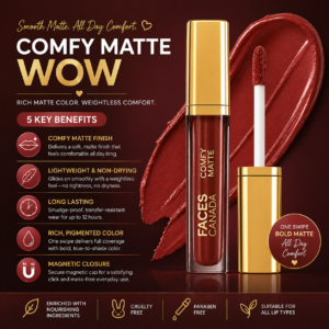 facescanada comfy matte hydrating lipstick 3.8ml