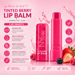 nybae tinted berry lip balm for juicy lips 4.5g