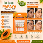 Banjaras PAPAYA Facial Kit Anti Aging Skin Rejuvenation Kit 60g | Glowing Skin Care Facial | Offalica