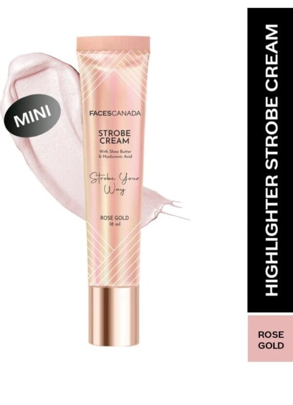 faces canada strobing cream with sheabutter and hyaluronic acid rose gold 18ml