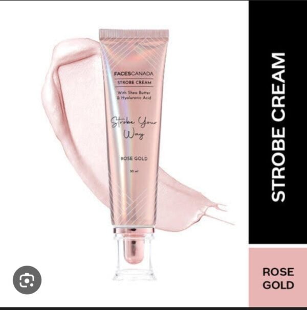 facescanada strobe cream with shea butter &hyaluronic acid rose gold 30ml