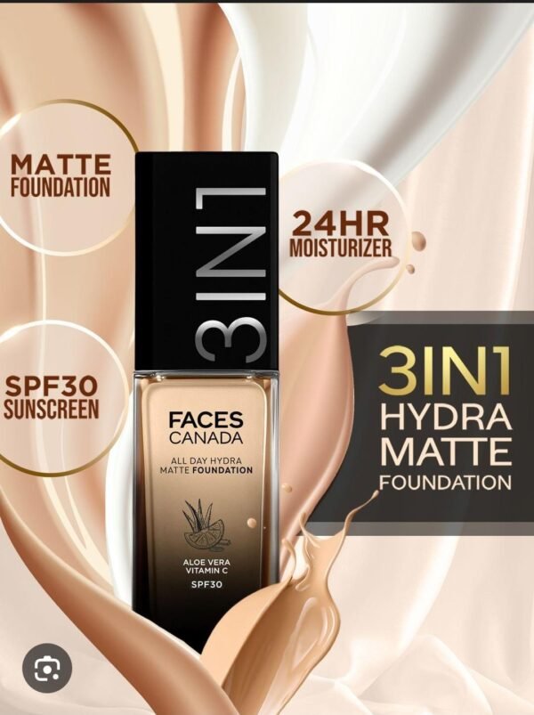 facescanada 3in1 all day hydra matte foundation spf30 022 medium natural 30ml