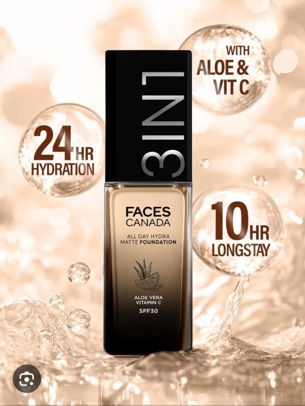 facescanada 3in1 all day hydra matte foundation 042 warm sand 30ml