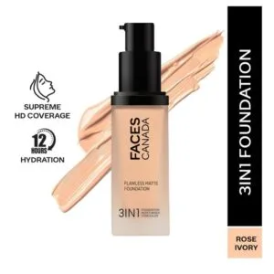 facescanada 3in1 all day hydra matte foundation 011 rose ivory 30ml