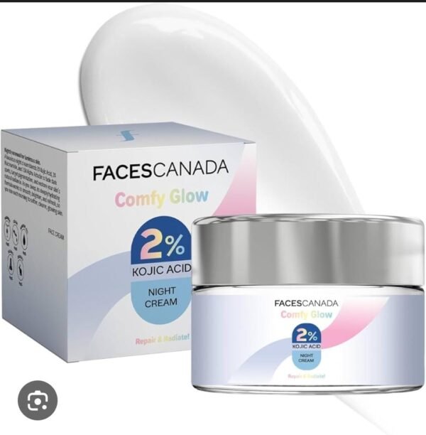 facescanada comfy glow 2% kojic acid night cream 45g