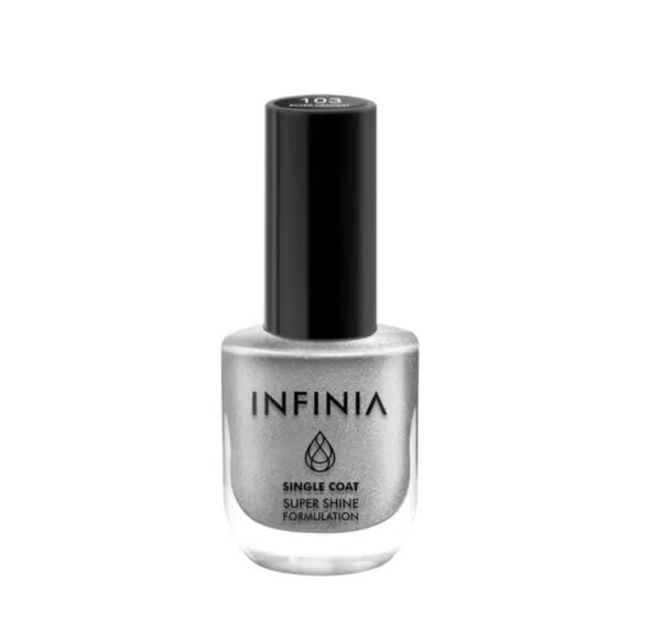 infinia single coat super shine nail color 04 silver fish gray 10ml