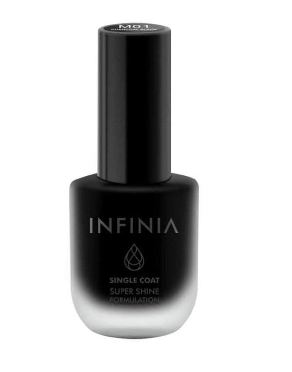infinia single coat super shine nail color 07 dark black 10ml