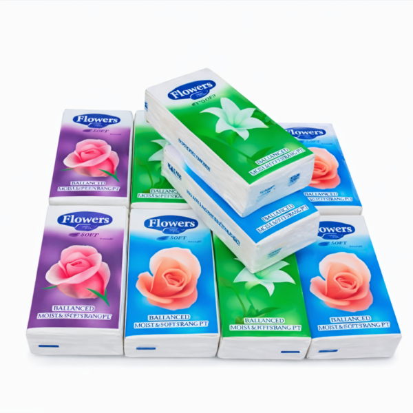 flowers beautiful tissues handkerchiefs extra soft and strongply