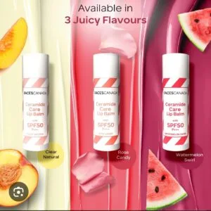 facescanada ceramide care lip balm with spf50 pa+++ water melon swirl 4g