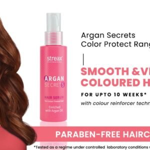 streax argan secrets hair serum for colour treated hair 100ml