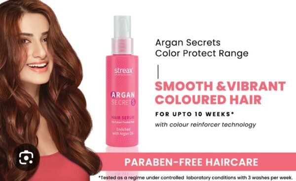 streax argan secrets hair serum for colour treated hair 100ml streax argan secrets hair serum for colour treated hair 100ml