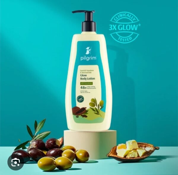 pilgrim spanish squalane& niacinamide glow body lotion with cocoa butter 400ml pilgrim spanish squalane& niacinamide glow body lotion with cocoa butter 400ml