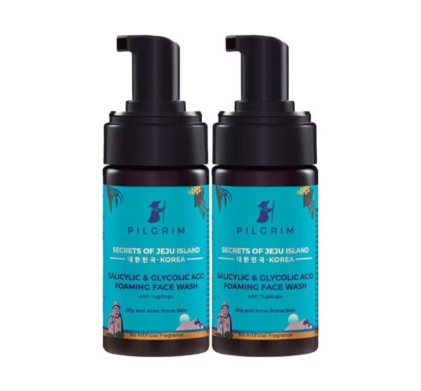 pilgrim secrets of jeju island salicyclic & glycolic acid foaming face wash 120ml