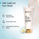 pilgrim 24k gold gel face wash with 3% lactic acid and korean white lotus all skin type 80ml