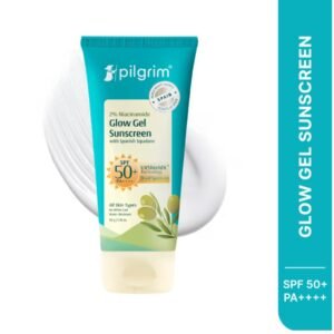 pilgrim 2% niacinamide glow gel sunscreen with spanish squalane spf50+ pa++++ all skin type 50g