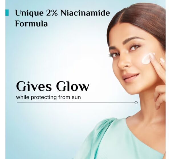 pilgrim 2% niacinamide glow gel sunscreen with spanish squalane spf50+ pa++++ all skin type 50g