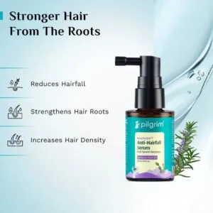 pilgrim rootactive anti hairfall serum with spanish rose mary reduces hairfall 30ml