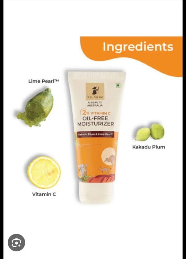 pilgrim a beauty australia 2% vitamin c oil free moisturizer kakadu plum & lime pearl 50g