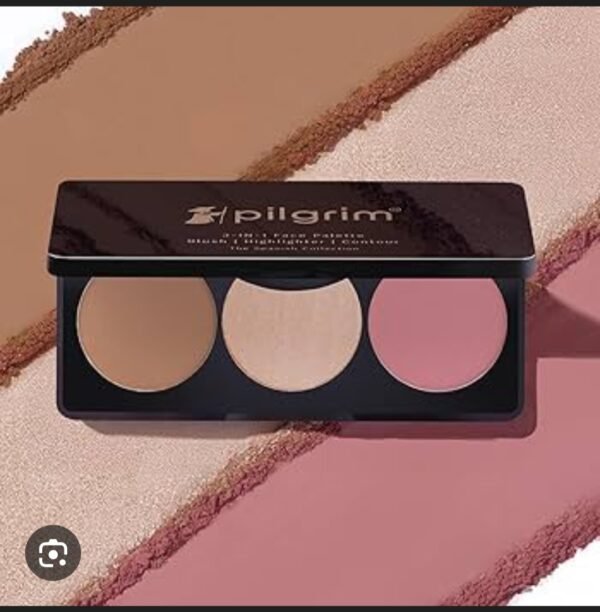 pilgrim rose touch 3 in 1 face palette blush|highlighter|contour the spanish collocation 12g